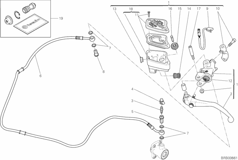 Alle Teile für das Kupplungsgeberzylinder des Ducati Diavel Xdiavel Sport Pack Brasil 1260 2019